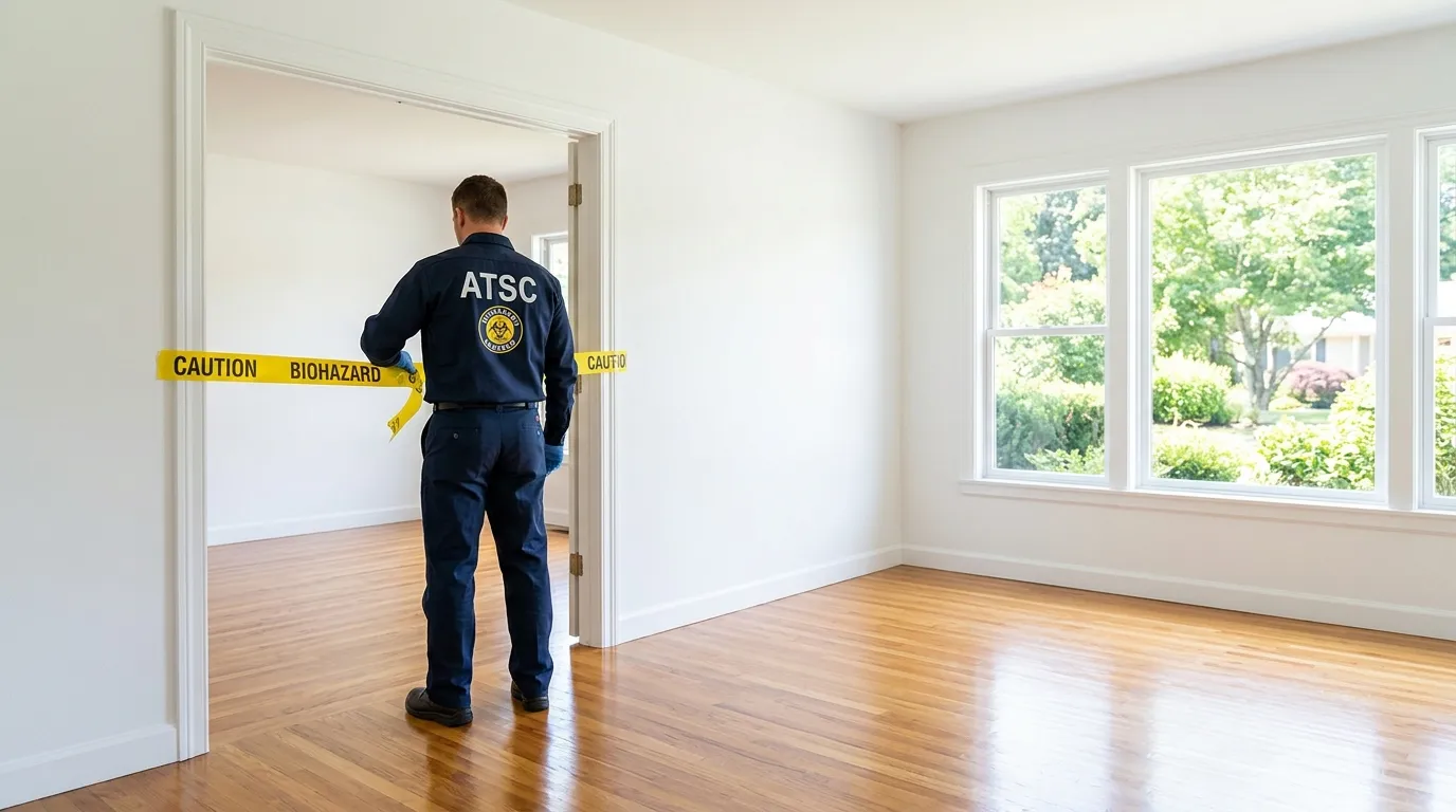 Certified biohazard cleanup crew performing Trauma Scene Cleanup in Wakefield